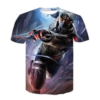 Inspiré par Naruto Hatake Kakashi Costume de Cosplay Manches Ajustées Anime Imprimés Photos Imprimé Harajuku Art graphique Tee-shirt Pour Homme Femme Adulte Térylène miniinthebox