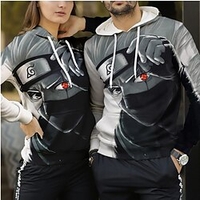 Inspiré par Naruto Hatake Kakashi Costume de Cosplay Sweat à capuche Imprime Imprimé Sweat à capuche Pour Homme Femme Adulte Polyester miniinthebox