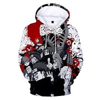 Inspiré par Naruto Uchiha Sasuke Anime Dessin Animé Manga 3D Harajuku Art graphique Kawaii Sweat à capuche Pour Homme Femme Adulte Impression 3D 100 % Polyester miniinthebox
