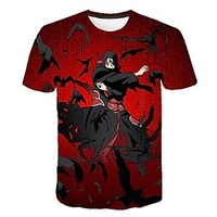 Inspiré par Naruto Uchiha Sasuke Anime Dessin Animé Manga 3D Harajuku Art graphique Kawaii Tee-shirt Pour Homme Femme Adulte Impression 3D 100 % Polyester miniinthebox