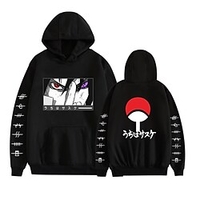 Inspiré par Naruto Uchiha Sasuke Costume de Cosplay Sweat à capuche Mélangé polyester / coton Graphique Imprimé Harajuku Art graphique Sweat à capuche Pour Homme / Femme miniinthebox