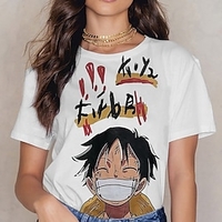 Inspiré par One Piece Monkey D.Luffy Manches Ajustées Anime 100 % Polyester Animé 3D Harajuku Art graphique Tee-shirt Pour Homme / Femme / Couple miniinthebox