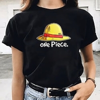 Inspiré par One Piece Monkey D.Luffy Manches Ajustées Anime 100 % Polyester Animé Harajuku Art graphique Kawaii Tee-shirt Pour Homme / Femme / Couple miniinthebox