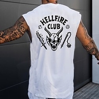 Inspiré par Stranger Things Onze Hellfire Club Anime Dessin Animé 100 % Polyester Animé Classique Vintage Style de rue Gilet Pour Homme / Sans Manches miniinthebox