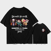 Inspiré par Tueur de démons: Kimetsu no Yaiba Kamado Nezuko Agatsuma Zenitsu Kamado Tanjiro Manches Ajustées Anime 100 % Polyester Animé Harajuku Art graphique Kawaii Tee-shirt Pour Homme / Femme miniinthebox