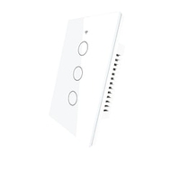 Interrupteur intelligent wrs-us3-wh/tuya interrupteur intelligent wifi 3 gang us interrupteur tactile pour contrôle"idien/salon/chambre à coucher/fonction de synchronisation/wifi intelligent miniinthebox