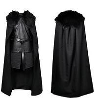 Jon Snow Costume de Cosplay Manteau Tenue Homme Cosplay de Film Steampunk Déguisements thème film / TV Traditionnel / Vintage Noir Haut Pantalon Gants Halloween Carnaval Nouvel an miniinthebox