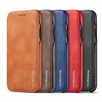 lc.imeeke étui en cuir pour samsung galaxy s22 s21 s20 plus s20 ultra s10 s10 plus s10e note 20 s9 s9 plus s8 s8 plus s7 s7edge porte-carte magnétique étui de téléphone miniinthebox