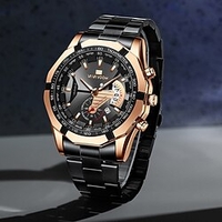 le nouveau va-238 hommes non automatique mécanique multi-fonction montre hommes chaîne en acier montre sport lumineux calendrier hommes acier ceinture montre miniinthebox