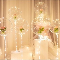 led ballon lumières transparent feuille ballon décor lumière pour fête anniversaire mariage noël décor décor à la maison colonne stand avec base miniinthebox