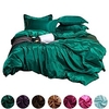 Literie de mariage 4 pièces housse de couette ensembles de literie satin luxe riche soie soyeuse super douce couleur unie réversible résistant aux taches sans plis1 housse de couette 1 drap 2 taies miniinthebox