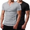 Lot de 2 chemises Muscle Henley pour homme miniinthebox