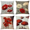 lot de 4 fleurs artistiques carré décoratif taies d