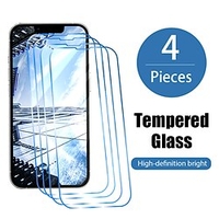 [Lot de 4] Téléphoner Protection Écran Pour Apple iPhone 14 Pro Max 14 Plus 13 12 11 Pro Max Mini SE Verre Trempé Haute Définition (HD) Dureté 9H Compatible 3D Touch Accessoire de Téléphone miniinthebox