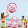 Lot de 5 ballons de plage jumbo piscine jouets balles confettis géants paillettes gonflable clair ballon de plage piscine eau jouets de plage en plein air d