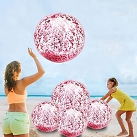 Lot de 5 ballons de plage jumbo piscine jouets balles confettis géants paillettes gonflable clair ballon de plage piscine eau jouets de plage en plein air d