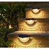 Lumière solaire clôture extérieure lumière 2 pièces 6 leds étanche étape lumière semi-circulaire solaire applique murale escalier extérieur balcon éclairage décoratif miniinthebox
