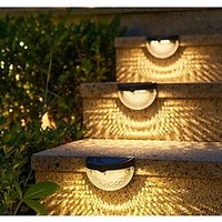 Lumière solaire clôture extérieure lumière 2 pièces 6 leds étanche étape lumière semi-circulaire solaire applique murale escalier extérieur balcon éclairage décoratif miniinthebox