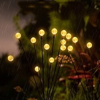 Lumières de jardin solaires extérieures luciole lumières led lumières de voie de balancement extérieures éclairage de feu d