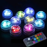 lumières led submersibles 10pcs led rgb étanche lumière sous-marine télécommande batterie extérieure lumière submersible pour baignoire de mariage étang piscine baignoire aquarium fête vase décoration miniinthebox