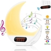 Lune réveil veilleuse usb réveil multifonctionnel simulé lever du soleil coucher de soleil sommeil lune réveil lampe avec télécommande miniinthebox