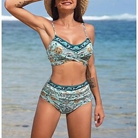 Maillots de Bain Bikinis Maillot de bain Femme 2 Pièces Imprimé Floral Normal Maillots de bain Sportif Eté miniinthebox