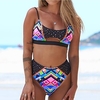 Maillots de Bain Bikinis Maillot de bain Femme 2 Pièces Imprimé Géométrique Normal Bandeau Maillots de bain Sportif Eté miniinthebox