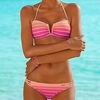 Maillots de Bain Bikinis Maillot de bain Femme 2 Pièces Imprimé marinière Normal Bandeau Maillots de bain Sportif Eté miniinthebox