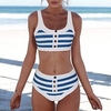 Maillots de Bain Bikinis Maillot de bain Femme 2 Pièces Imprimé marinière Normal Bandeau Maillots de bain Sportif Eté miniinthebox