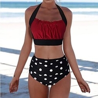 Maillots de Bain Bikinis Maillot de bain Femme 2 Pièces Imprimé Pois Normal Bandeau Maillots de bain Sportif Eté miniinthebox