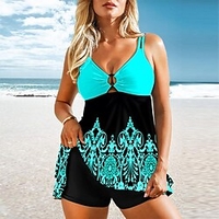Maillots de Bain Tankini 2 pièces Maillot de bain Femme 2 Pièces Dos ouvert Imprimé pour les grosses poitrines Fruit Grande Taille Rembourré Col en V Maillots de bain Sportif Casual Vacances / Spa miniinthebox