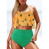 Maillots de Bain Tankini 2 pièces Maillot de bain Femme 2 Pièces Feuilles Normal Débardeur Maillots de bain Sportif Eté miniinthebox