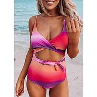 Maillots de Bain Une pièce Maillot de bain Femme Découpé Imprimé Dégradé de couleur Normal Body Maillots de bain Sportif Eté miniinthebox
