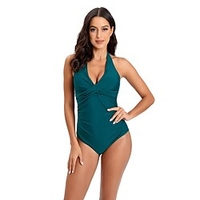 Maillots de Bain Une pièce Maillot de bain Femme Dos ouvert Couleur unie Léopard Normal Body Maillots de bain Sportif Eté miniinthebox