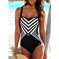 Maillots de Bain Une pièce Maillot de bain Femme Imprimé marinière Normal Body Maillots de bain Sportif Eté miniinthebox