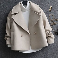 Manteau Femme Plein Air du"idien Sortie Extérieur Court Manteau Noir Beige Automne L