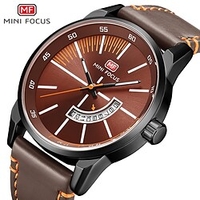 MINI FOCUS Montres à quartz pour Hommes Analogique Quartz Tendance à la mode Imperméable Calendrier Alliage Cuir PU Mode miniinthebox