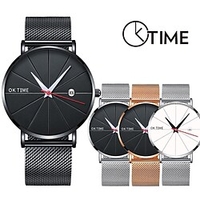 mode mens calendrier en acier inoxydable wathes hommes quartz montre-bracelet cadeau miniinthebox