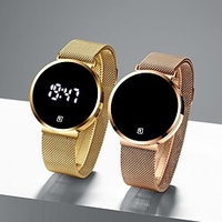 Montre Digitale pour Homme Hommes Digitale Numérique Digitale Numérique Lumineux Grand Cadran Alliage Acier Inoxydable miniinthebox