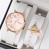 Montre Montres à quartz pour Femme Analogique Quartz Style beurré Mode Dessin Animé Montre Décontractée Avec Bijoux Alliage Cuir PU Créatif Papillon miniinthebox
