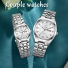 Montres à quartz pour Femme Hommes Analogique Quartz Tendance Minimaliste Classique Imperméable Calendrier Métal Acier Inoxydable Mode Aiguille miniinthebox