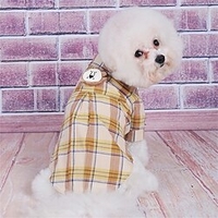Nouveaux vêtements pour chiens de compagnie mignon lion chemise à carreaux petit chien été vêtements minces miniinthebox
