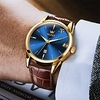 OLEVS Montres à quartz pour Homme Hommes Analogique Quartz Décontractée Imperméable Calendrier Noctilumineux Alliage Vrai Cuir miniinthebox