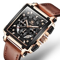 OLEVS Montres à quartz pour Hommes Analogique Quartz Extérieur Imperméable Calendrier Chronographe Alliage Vrai Cuir / Noctilumineux / Grand Cadran miniinthebox