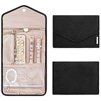 Organisateur de bijoux de voyage rouleau étui à bijoux pliable pour voyage-bagues colliers bracelets boucles d