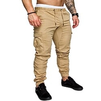 pantalons de survêtement pour hommes pantalons cargo actifs avec plusieurs poches joggeurs cordon de serrage taille élastique pantalons de randonnée basiques tous les jours couleur unie printemps miniinthebox