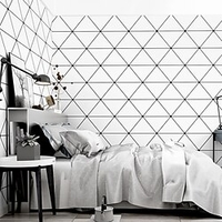 papier peint de fond de style nordique ins moderne simple géométrique triangle salon chambre magasin de vêtements net rouge papier peint miniinthebox