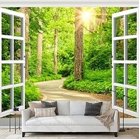 Paysage papier peint mural forêt revêtement mural autocollant peler et coller amovible pvc/vinyle matériau auto-adhésif/adhésif requis décoration murale pour salon cuisine salle de bain miniinthebox