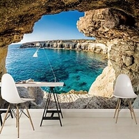 Paysage papier peint mural montagne eau lac mer grotte revêtement mural autocollant peler et coller amovible pvc/vinyle matériau auto-adhésif/adhésif requis décoration murale pour salon cuisine salle miniinthebox