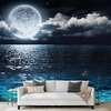 Paysage papier peint mural nuit océan nuage étoile revêtement mural autocollant peler et coller amovible pvc/vinyle matériau auto-adhésif/adhésif requis décoration murale pour salon cuisine salle de miniinthebox